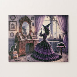 Antike Hexe an der Vanity Gothic Academia Puzzle