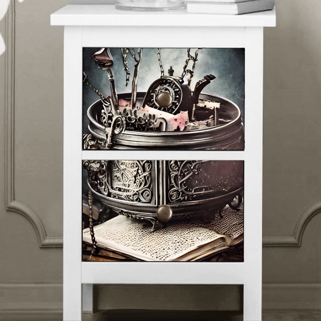 Antike Hexerei mit Cauldron und Zauberbüchern Seidenpapier (Von Creator hochgeladen)