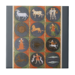 Antike Himmelsdarstellung, astrologische Tierkreis Fliese