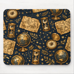 Antike Himmelskarte & Astronomie-Muster Mousepad
