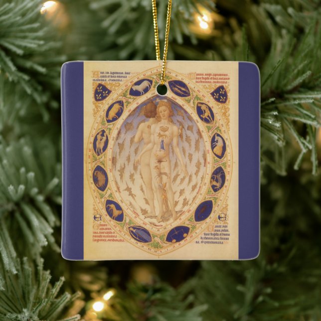 Antike Himmelskarte, Vintage Astrologie Keramikornament (Baum)