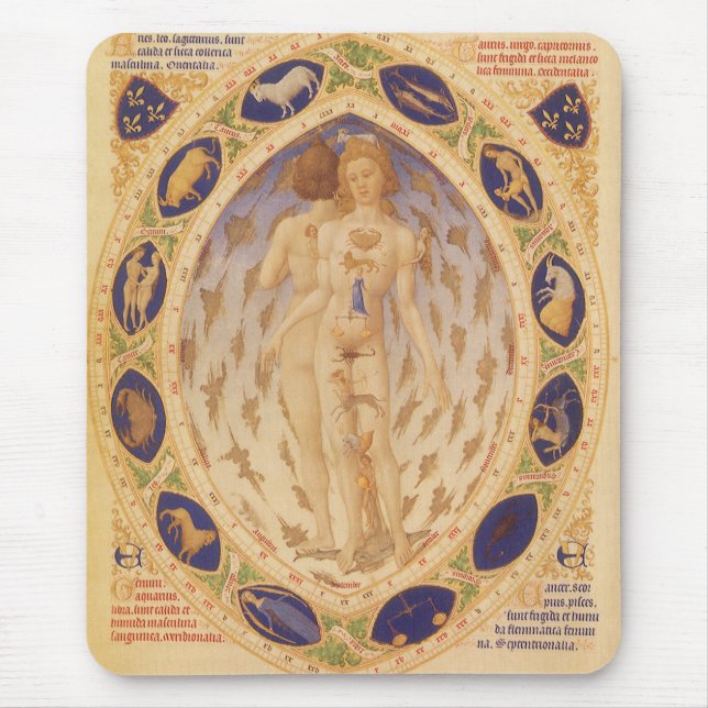 Antike Himmelskarte, Vintage Astrologie Mousepad (Vorne)
