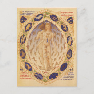 Antike Himmelskarte, Vintage Astrologie Postkarte