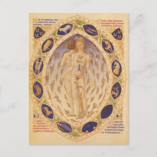 Antike Himmelskarte, Vintage Astrologie Postkarte (Vorderseite)