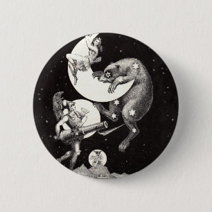 Antike Himmelsmondgöttin & Ursa Major Bär Button