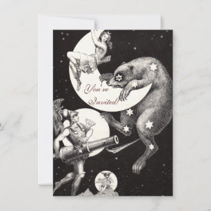 Antike himmlische Mondgöttin & Ursa Major Bär Einladung