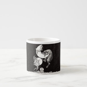 Antike himmlische Mondgöttin & Ursa Major Bär Espressotasse