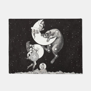 Antike himmlische Mondgöttin & Ursa Major Bär Fußmatte