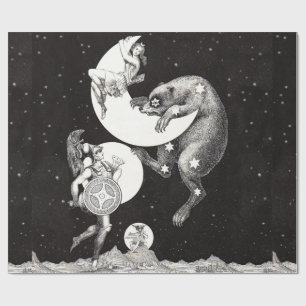 Antike himmlische Mondgöttin & Ursa Major Bär Geschenkpapier