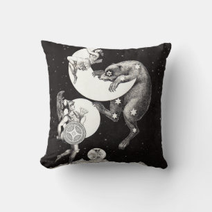 Antike himmlische Mondgöttin & Ursa Major Bär Kissen