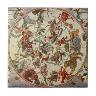Antike Himmlische Nordsternkarte 1660 Fliese
