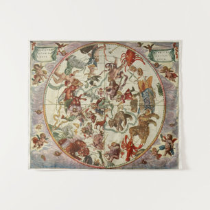 Antike himmlische Nordsternkarte 1660 Wandteppich