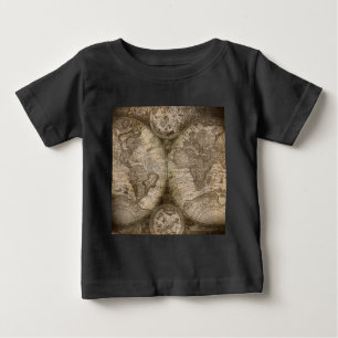 Antike historische Atlaskarte Kontinente Baby T-shirt