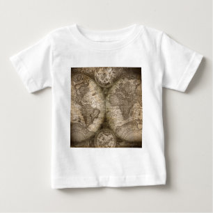 Antike historische Atlaskarte Kontinente Baby T-shirt