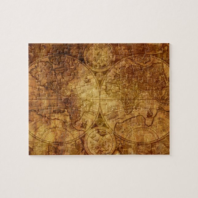 Antike historische Atlaskarte Kontinente Puzzle (Horizontal)