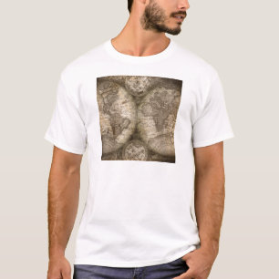 Antike historische Atlaskarte Kontinente T-Shirt