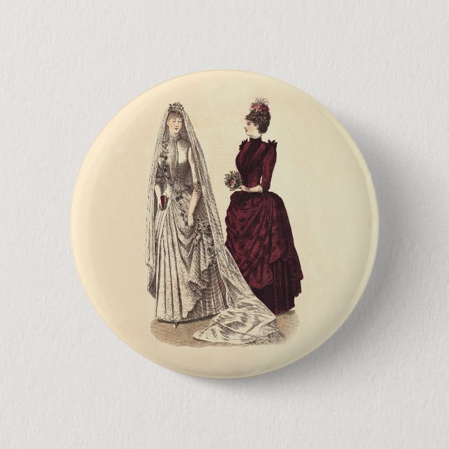 Antike Hochzeit Button (Vorderseite)