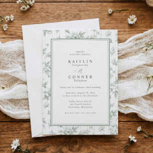 Antike Hochzeit im französischen Floraldesign in S Einladung