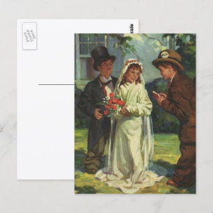 Antike Hochzeit, Kinder spielen Braut und Bräutiga Postkarte