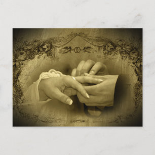 Antike Hochzeit... Mit diesem Ring heirate ich dic Postkarte