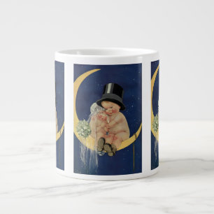 Antike Hochzeit, süßes Brautpaar auf einem Mond Jumbo-Tasse