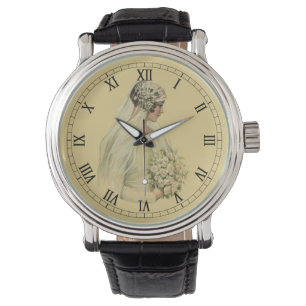 Antike Hochzeit, viktorianische Braut Brautbild Armbanduhr
