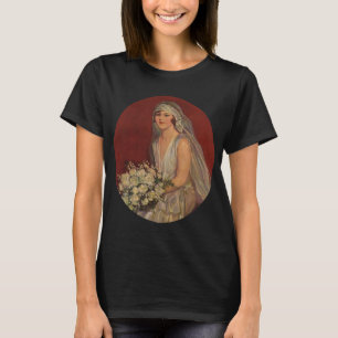 Antike Hochzeit, viktorianische Braut Brautbild T-Shirt