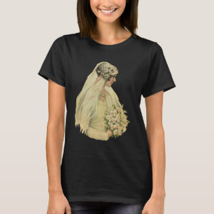 Antike Hochzeit, viktorianische Braut Brautbild T-Shirt