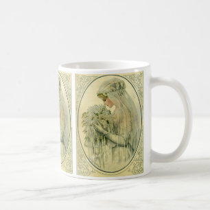 Antike Hochzeit, viktorianische Braut Brautbild Tasse