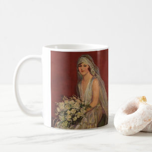 Antike Hochzeit, viktorianische Braut Brautbild Tasse