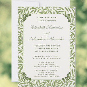 Antike Hochzeit, viktorianisches Weidenblatt-Muste Einladung