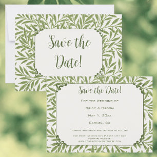 Antike Hochzeit, viktorianisches Weidenblatt-Muste Save The Date