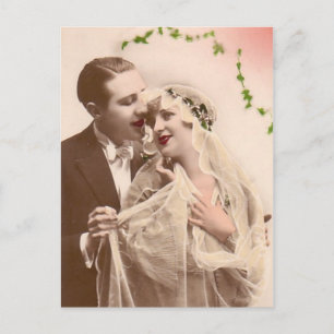 Antike Hochzeitspostkarte Postkarte