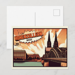 Antike Hohenzollernbrücke Köln Deutschland Geschen Postkarte
