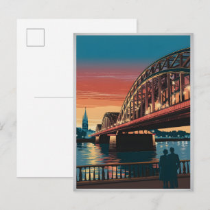 Antike Hohenzollernbrücke Köln Deutschland Geschen Postkarte