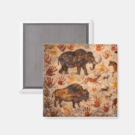 Antike Höhlenkunst macht Ihren Steinwandbild Magne Magnet