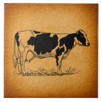 Antike Holstein Kuh Farm Tierbild