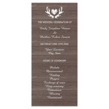 Antike Holzkorn-Hirschgeweih-Hochzeitsprogramm