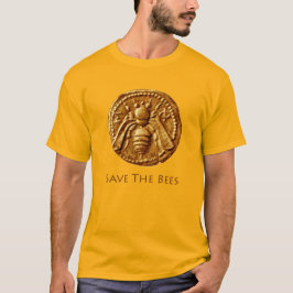 ANTIKE HONIG-BIENEN-MÜNZE retten den Bienen Gelb T-Shirt