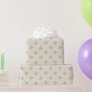 Antike hübsche cremefarbene Blumenmuster Geschenkpapier