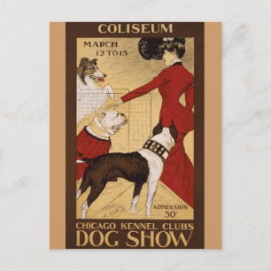 Antike Hundeausstellung Postkarte