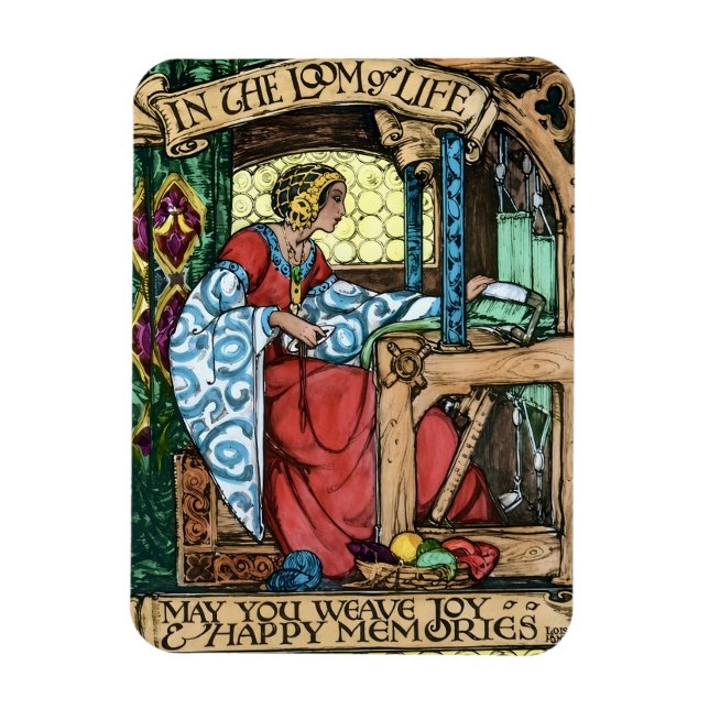 Antike Illustration eines Webstuhls des Lebens | A Magnet (Vertikal)