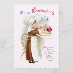 Antike informelle Thanksgiving-Einladung Einladung