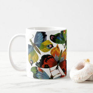 Antike Insekten oder Käfer, schöne Schmetterlinge Kaffeetasse