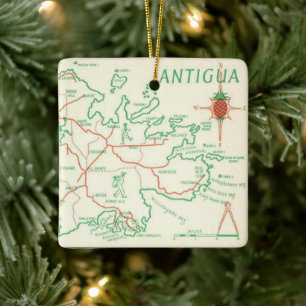 Antike Inselkarte Antigua Keramikornament