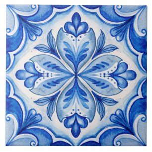 Antike italienische blaue Maiolica-Fliesen Fliese