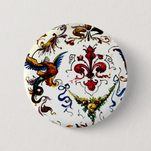 Antike italienische Majolika-Keramik-Kunst Button
