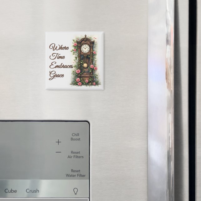 Antike Ivy Rose Standuhr Magnet (In Situ (Kühlschrank))