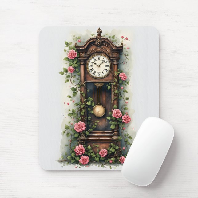 Antike Ivy Rose Standuhr Mousepad (Mit Mouse)