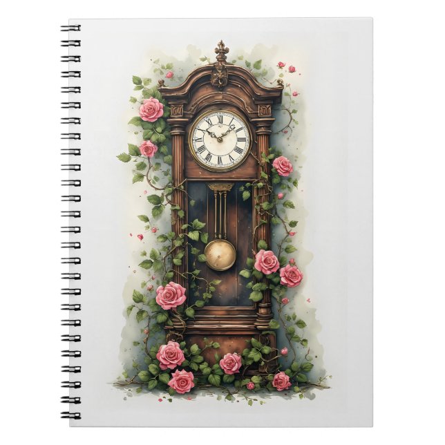 Antike Ivy Rose Standuhr Notizblock (Vorderseite)